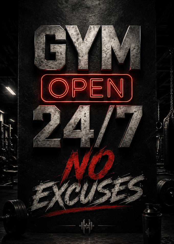 Gym Open 24/7 No Excuses