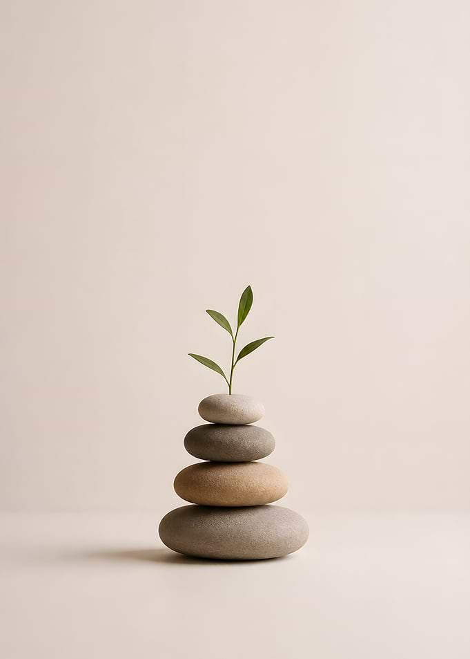 Zen Stones with Sprout