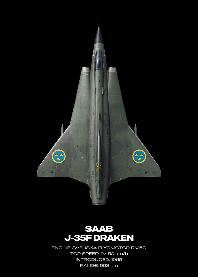 Saab J-35F Draken Fighter Jet