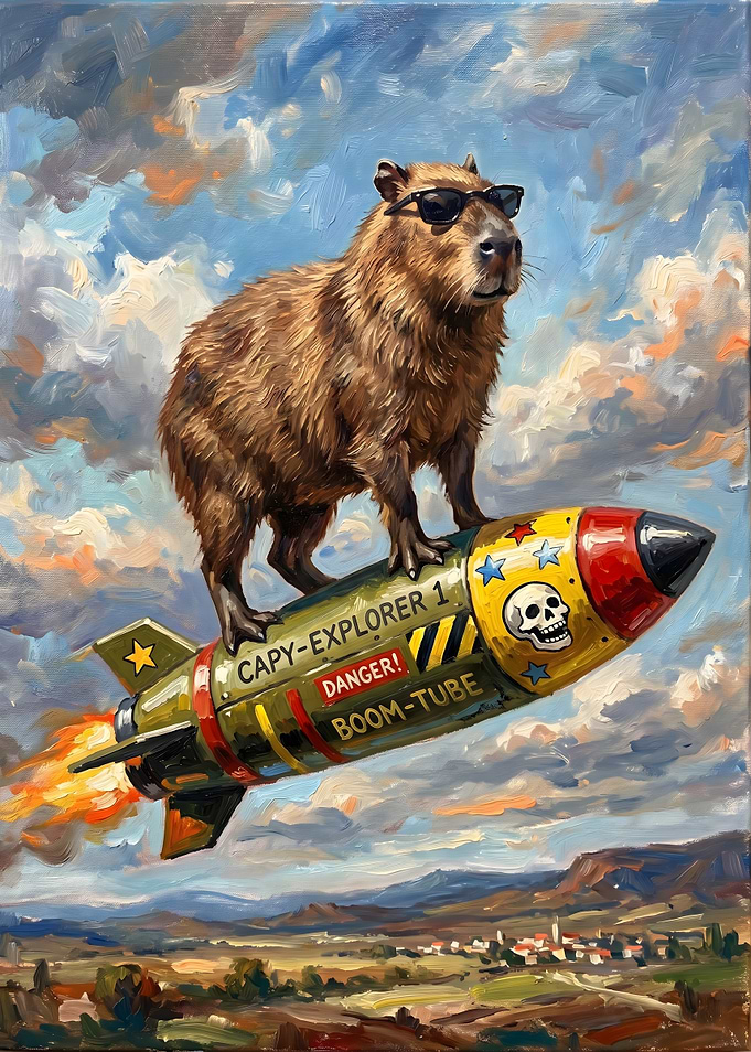 Capybara on a Rocket