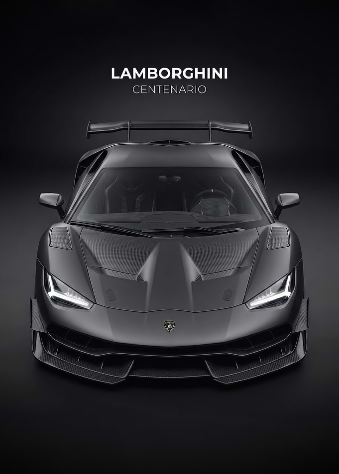 sleek dark Lamborghini Centenario Front View