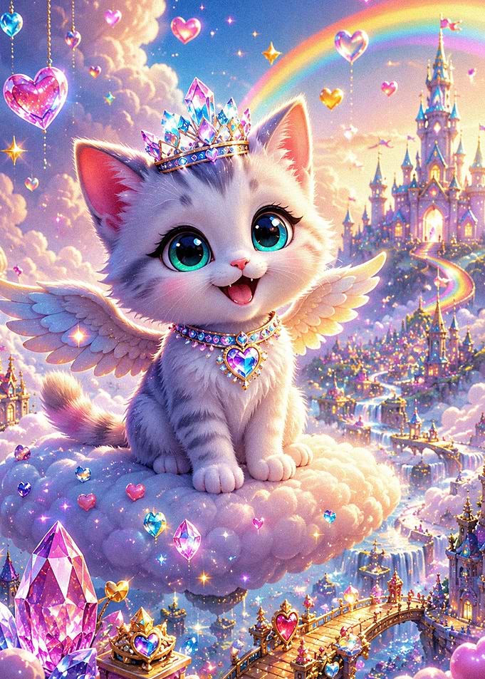 Cute Cat Princess in a Fantasy Kingdom