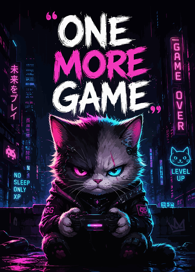 Cyberpunk Cat Gamer