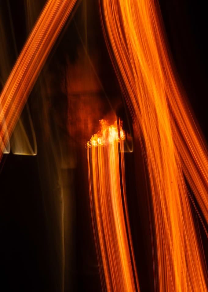 Abstract Orange Light Streaks