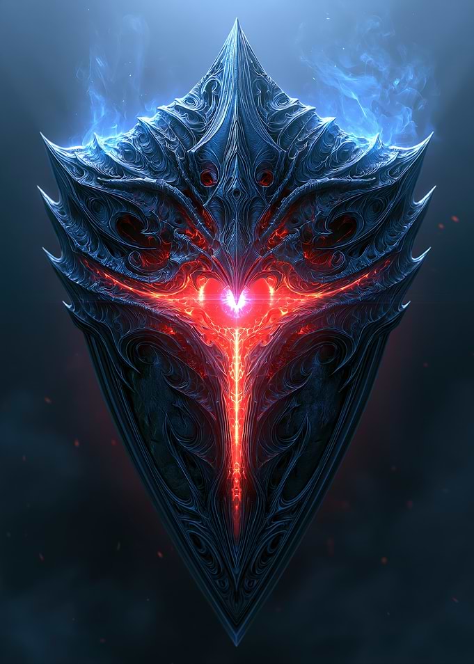 Demonic Shield with Fiery Core