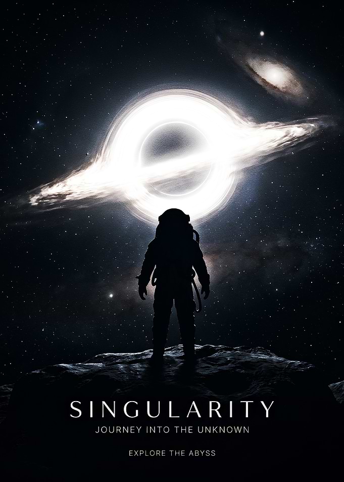 Astronaut facing a black hole