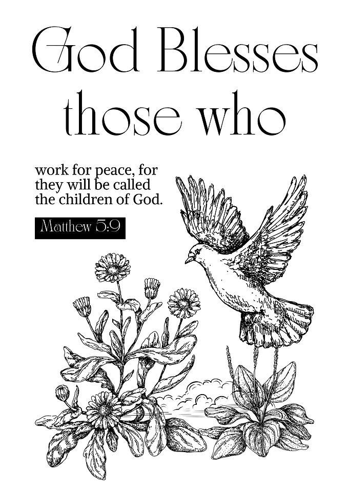 God Blesses the Peacemakers – Matthew 5:9 Christian Wall Art Poster