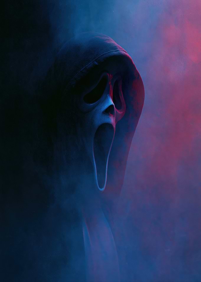 Ghostface Mask in Smoke
