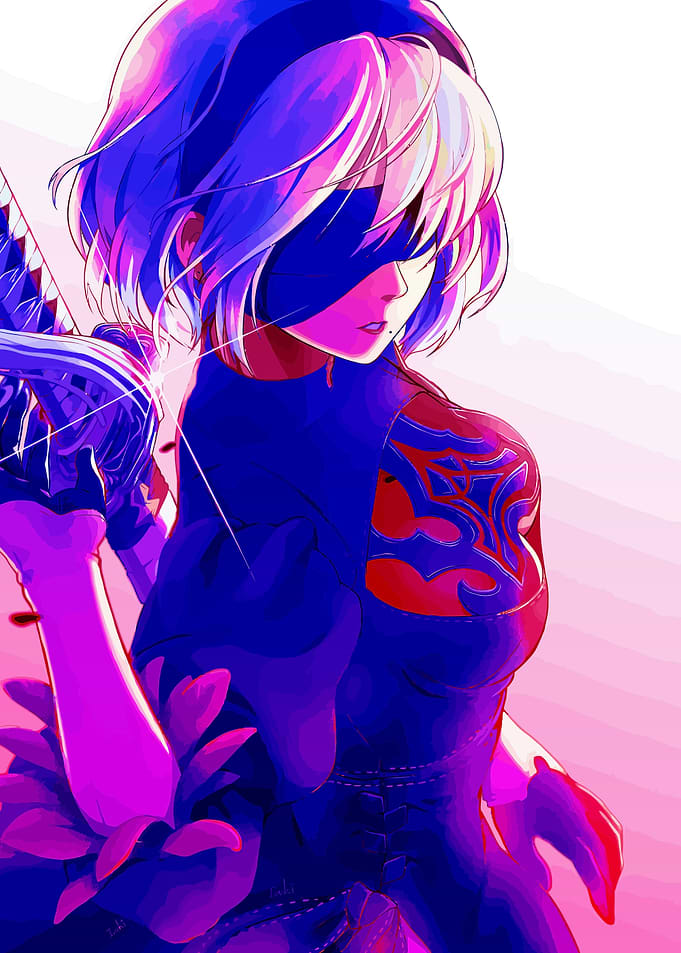 2B with Sword and Blindfold
