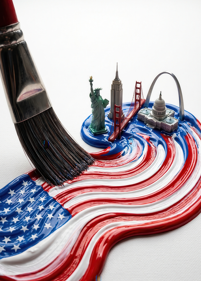 Painting the American Flag with Landmarks