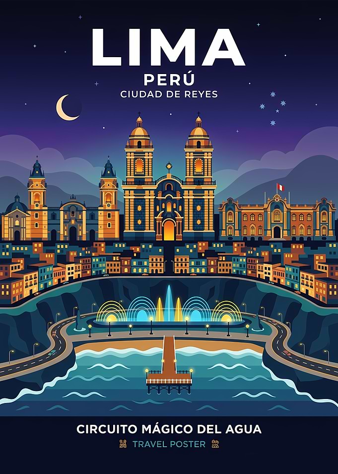 Lima Peru Travel Poster