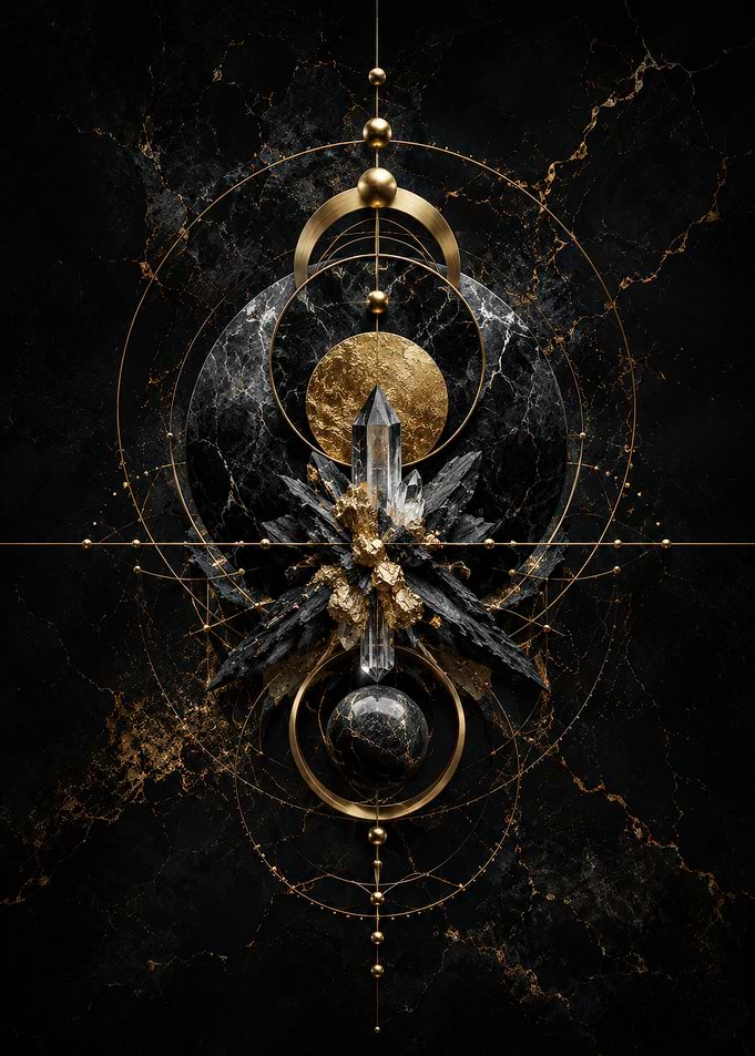 Celestial Crystal Geometric Art