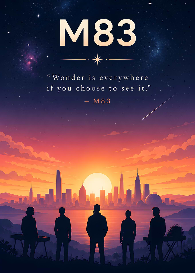 M83 Sunset Cityscape with Band