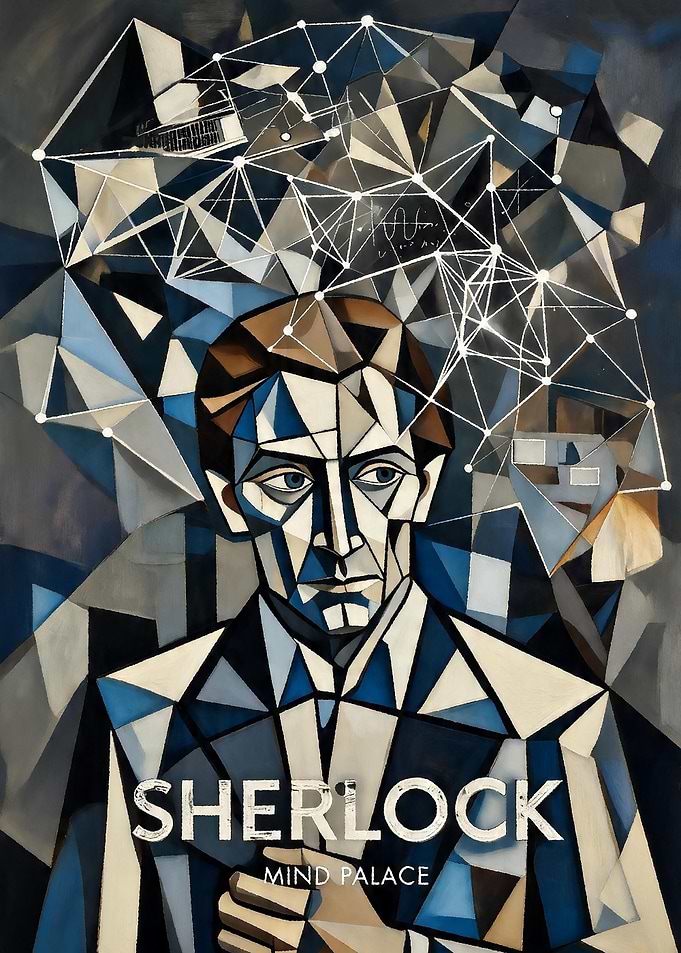 Sherlock Mind Palace Cubist Painting