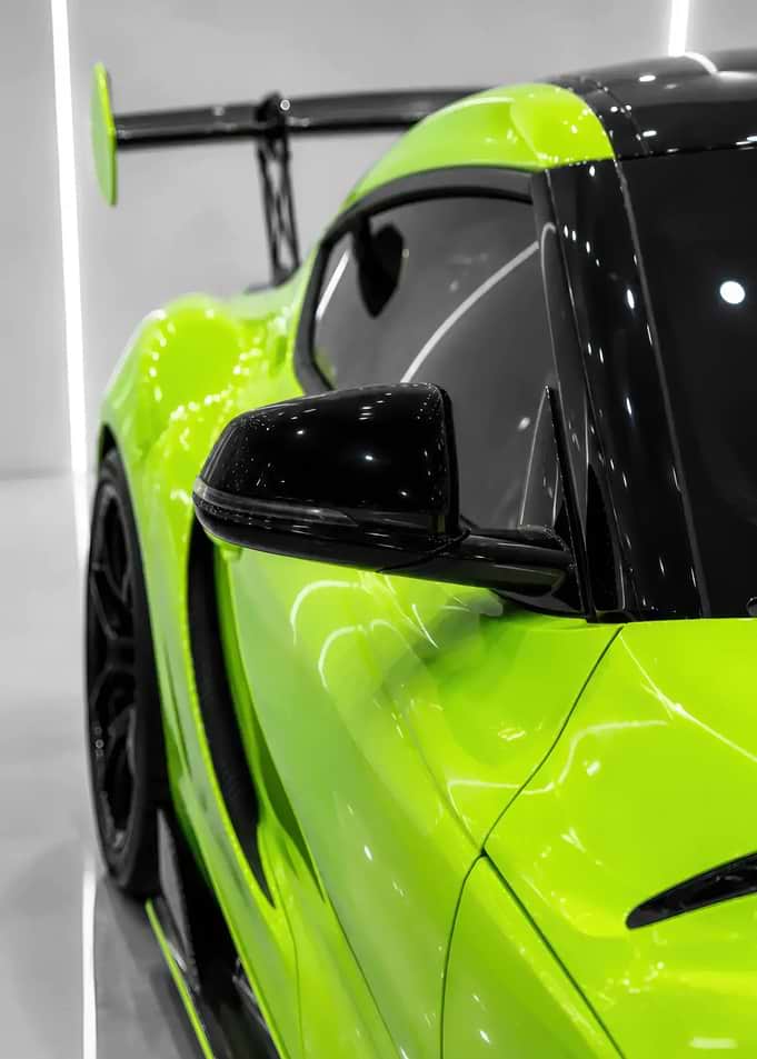 Lime Green Sports Car Detail