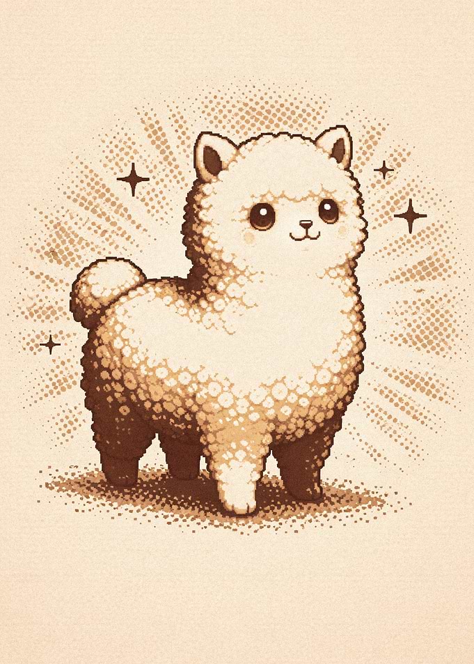 Cute Alpaca with Sparkles