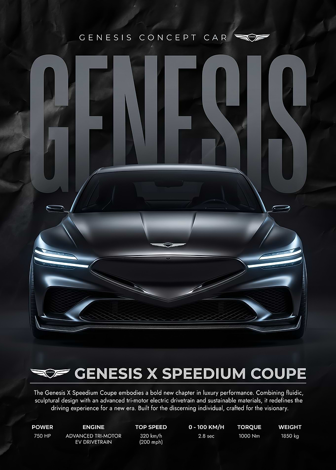 sleek Genesis X Speedium Coupe Concept Car