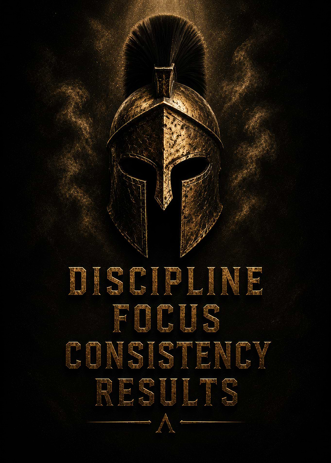 Spartan Helmet with Motivational Text