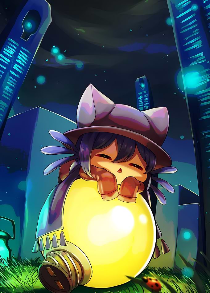 Niko holding a light bulb