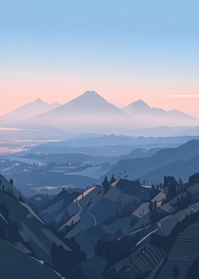 Serene Mountain Landscape at Dusk