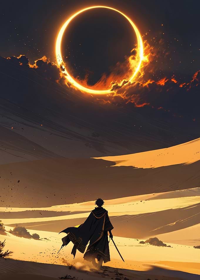 Warrior Under a Solar Eclipse