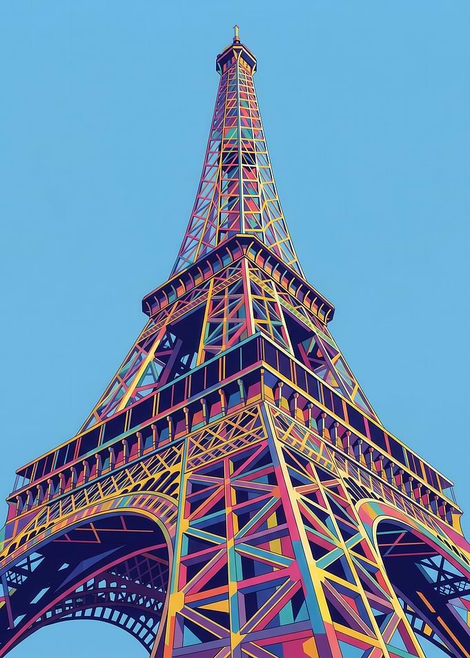 Colorful Eiffel Tower