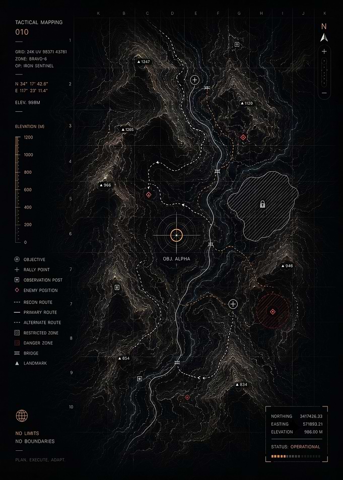 Tactical Military Map Display