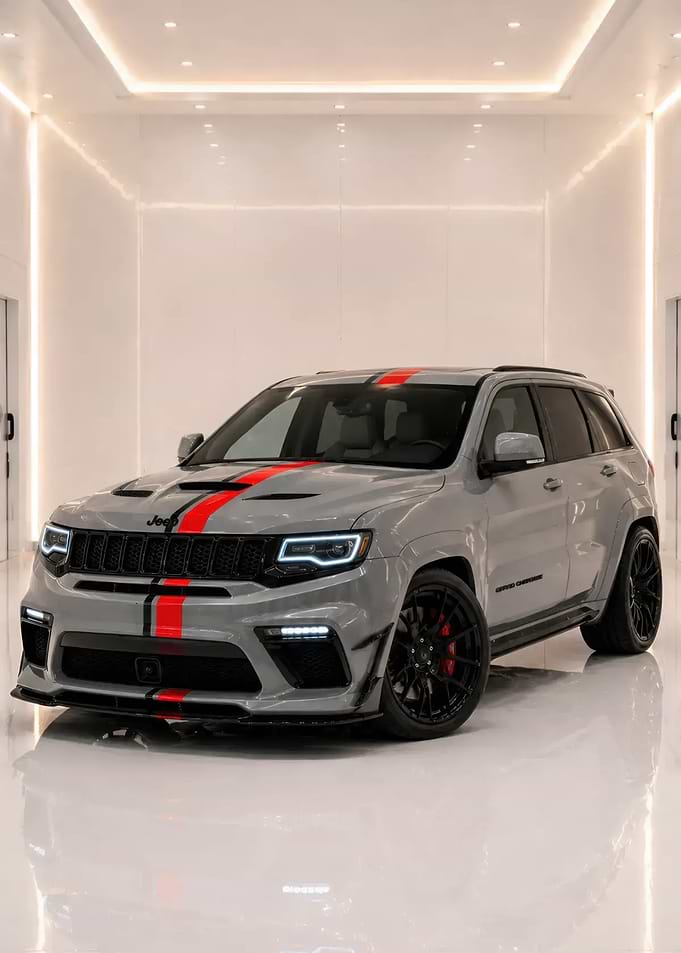 Customized Grey Jeep Grand Cherokee SRT
