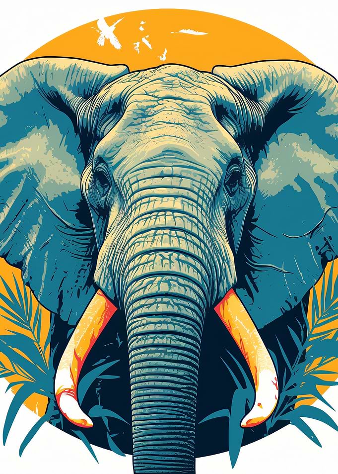 Stylized Elephant Portrait