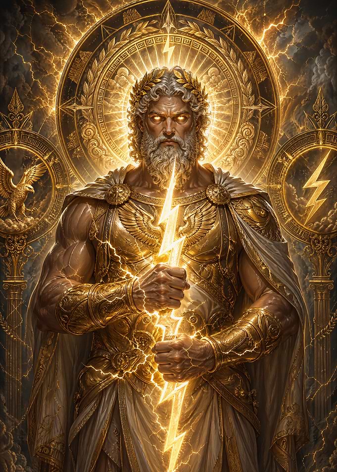 Zeus with Lightning Bolt
