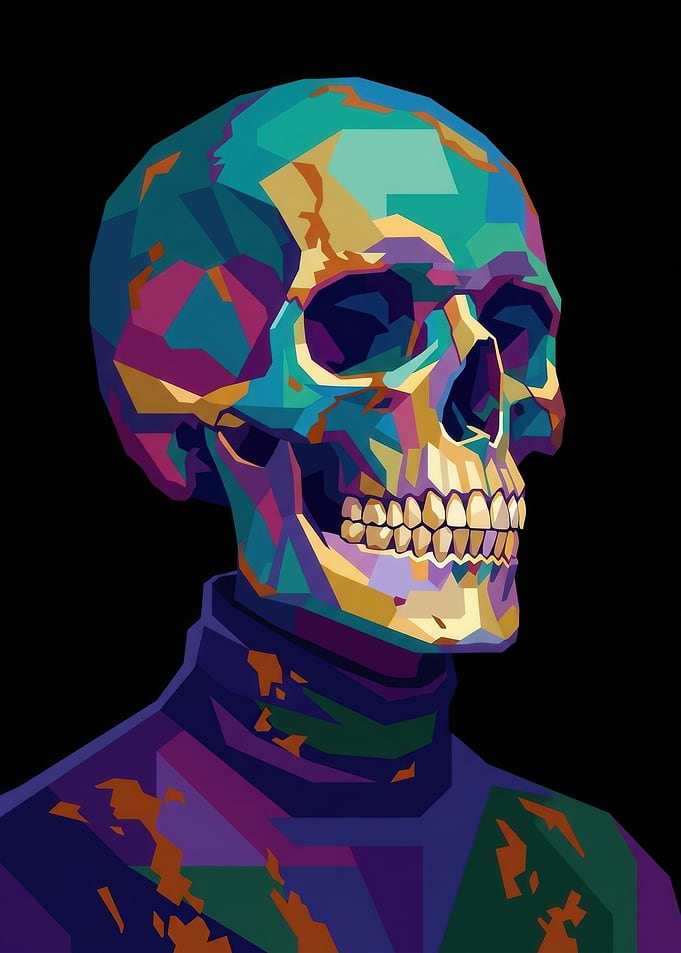 Colorful Skull Pop Art