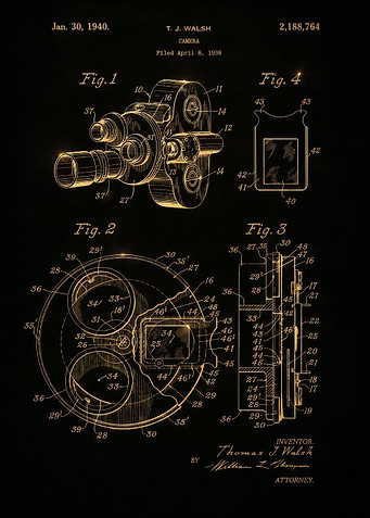 Vintage Camera Patent Blueprint
