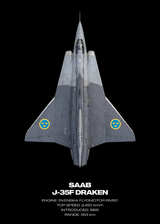 Saab J-35F Draken Fighter Jet
