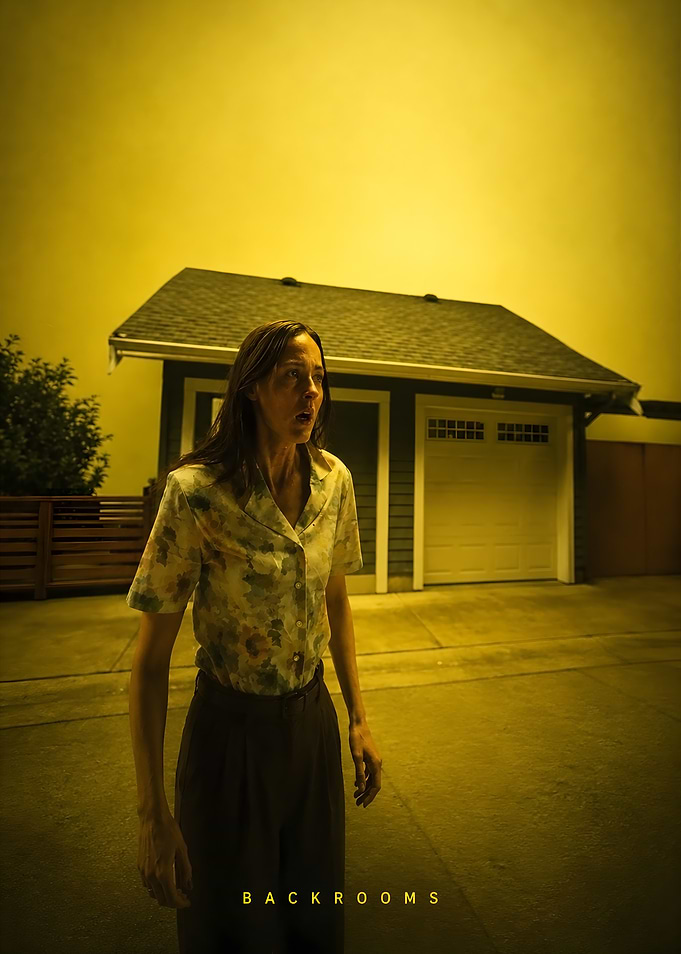 Woman in floral shirt in yellow light