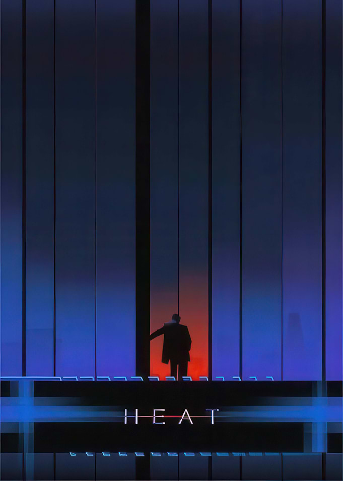 Man in Silhouette in a Modern Building