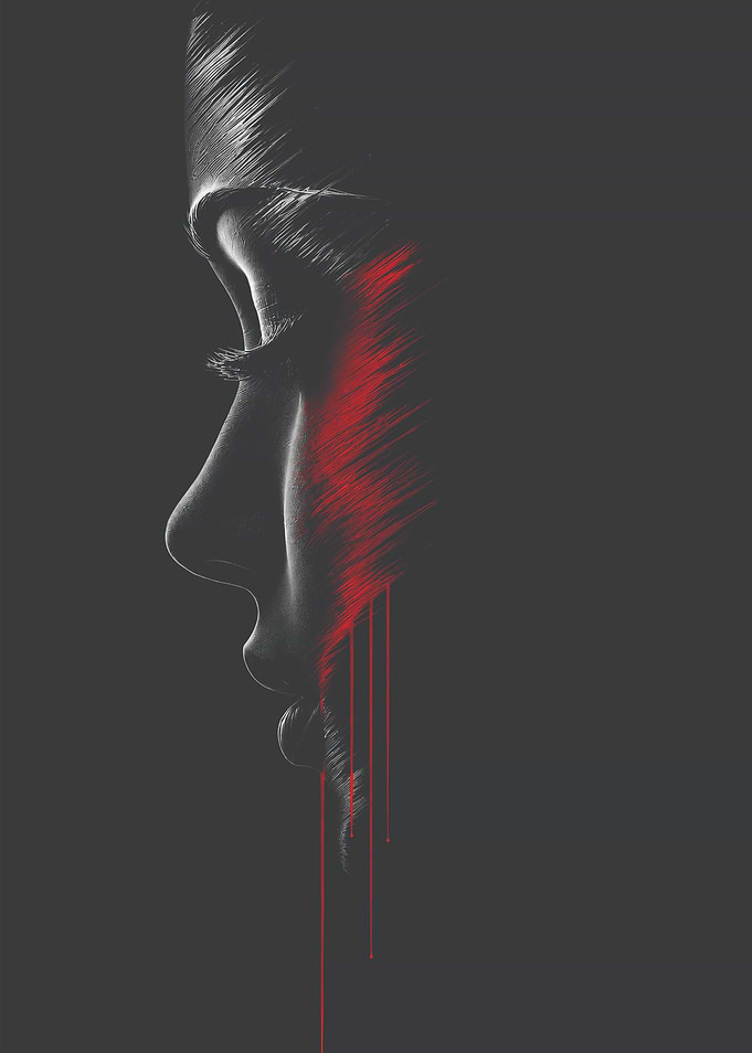 Profile of a Woman with Red Streaks