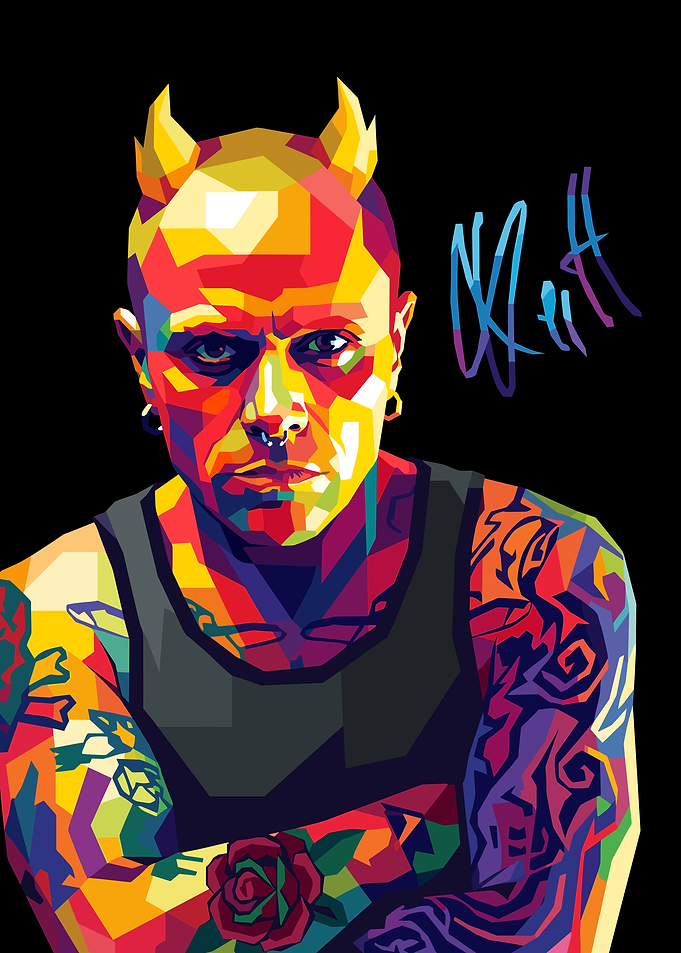 Pop Art Portrait of a Man with Horns