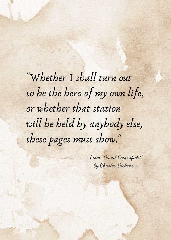 Charles Dickens Quote on Parchment