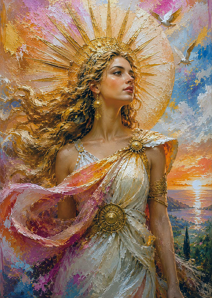 Goddess of the Sun at Sunset