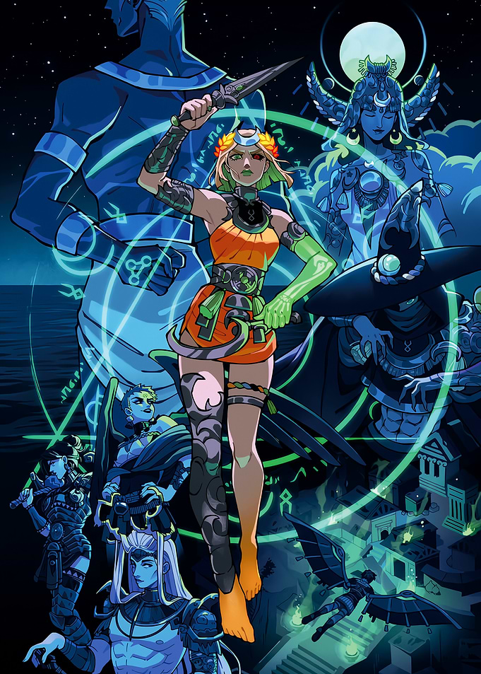 Hades Characters in Mystical Setting