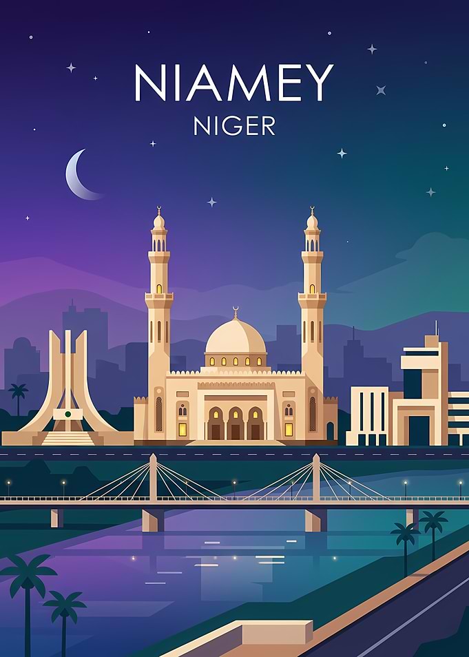 Niamey, Niger Cityscape at Night