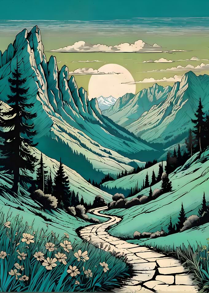 Serene Mountain Valley Path