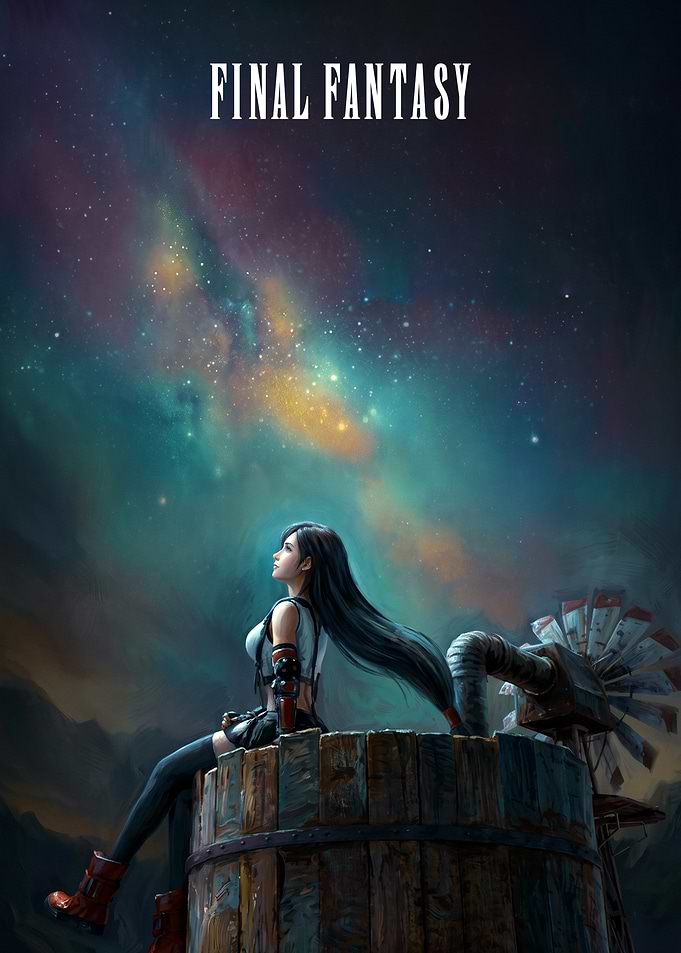 Final Fantasy Tifa Looking at the Stars