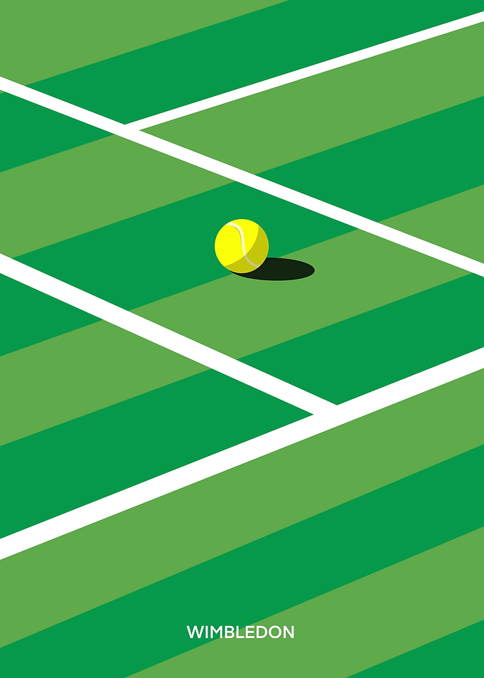 Wimbledon Tennis Ball on Court