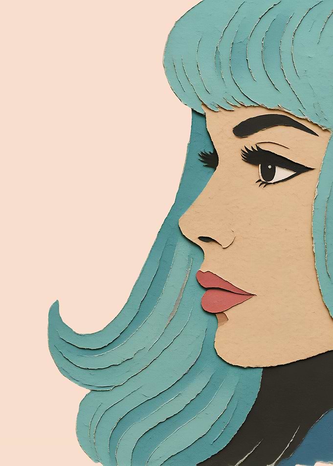 Paper Cutout Portrait of a Woman