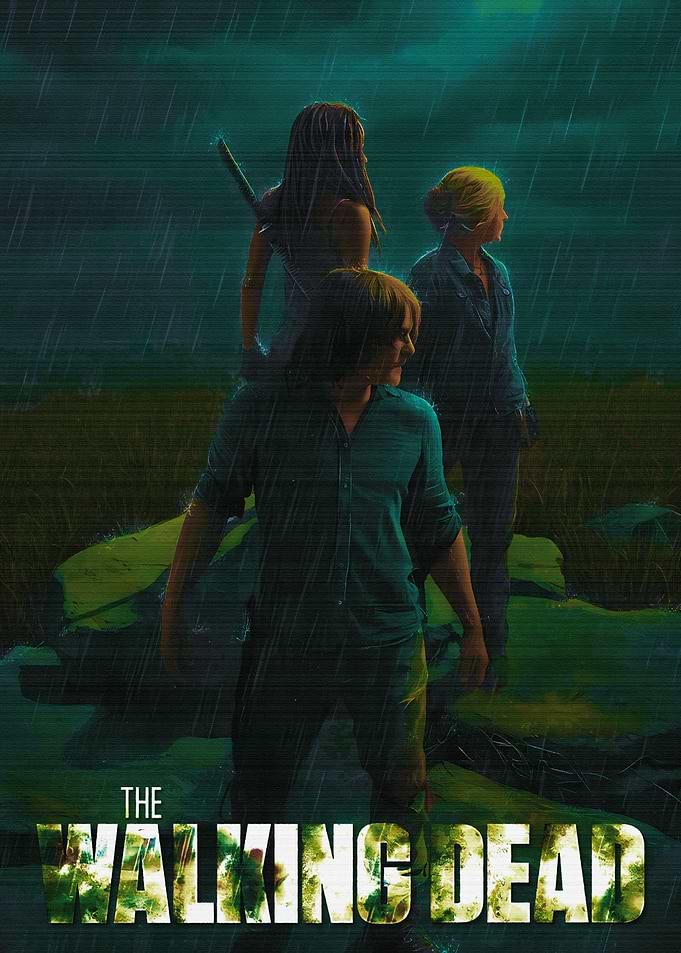 The Walking Dead Characters in Rain