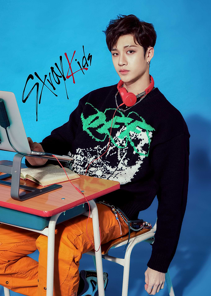 Stray Kids Bang Chan with Headphones