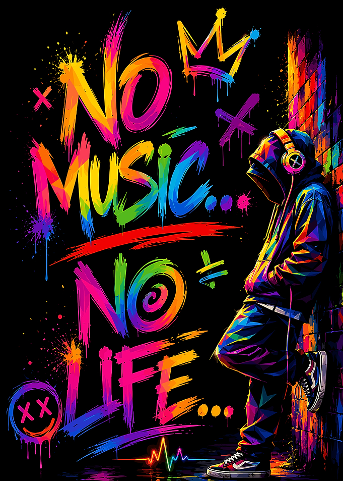 No Music No Life Graffiti Art