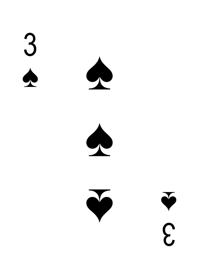3 of Spades Playing Card