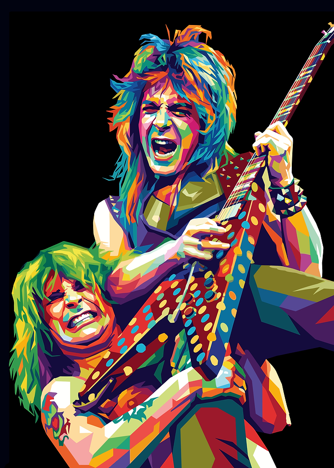 Rock Stars Playing Guitar